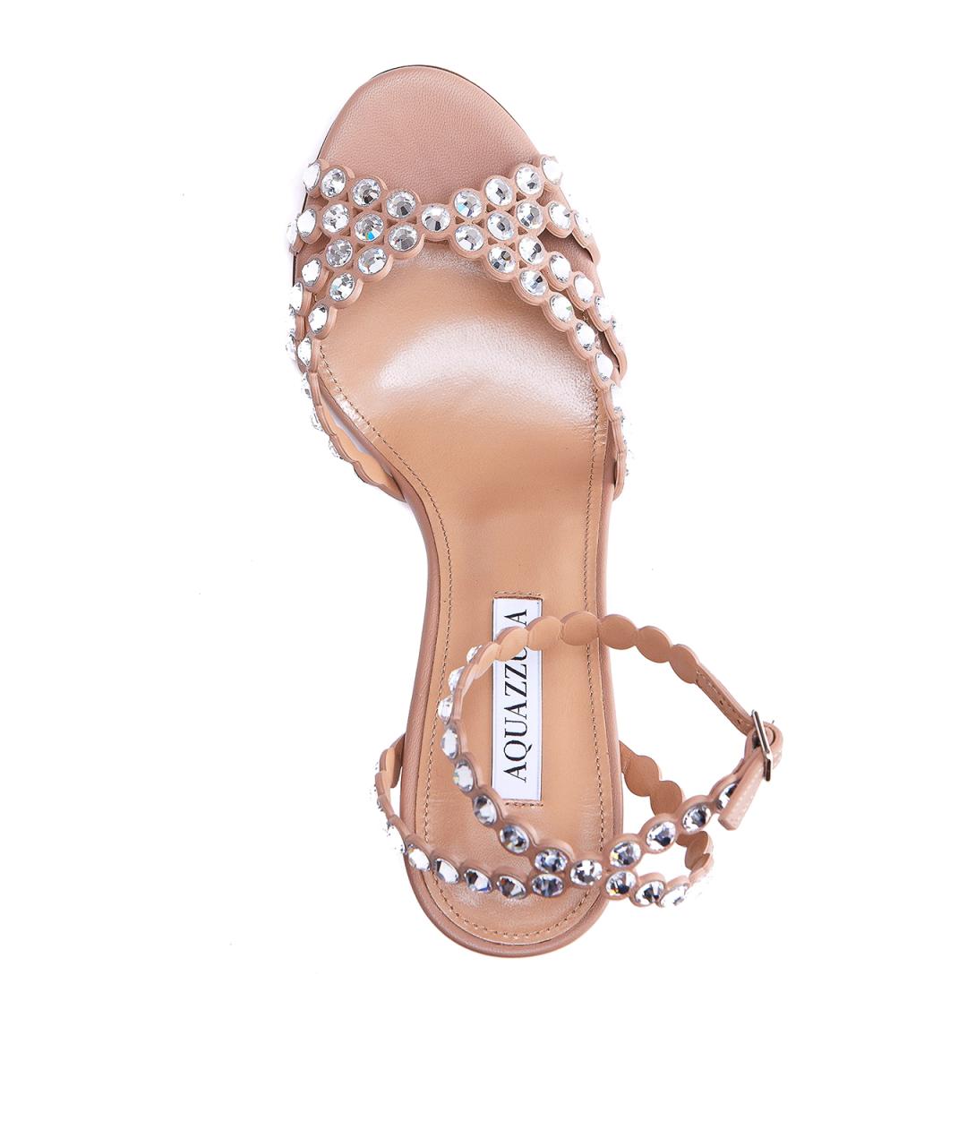 AQUAZZURA Розовые кожаные сандалии, фото 4