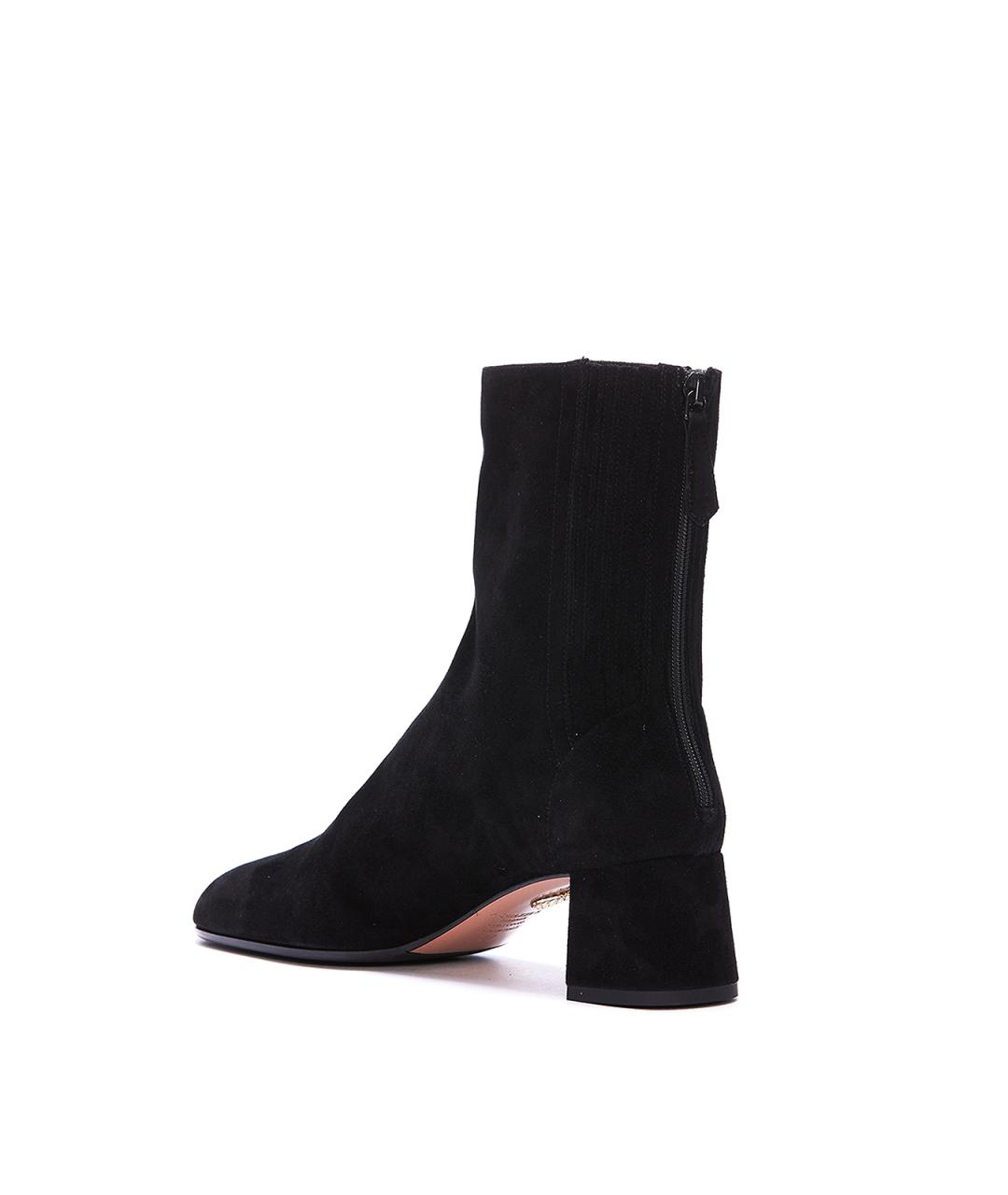 AQUAZZURA Черные кожаные ботильоны, фото 3