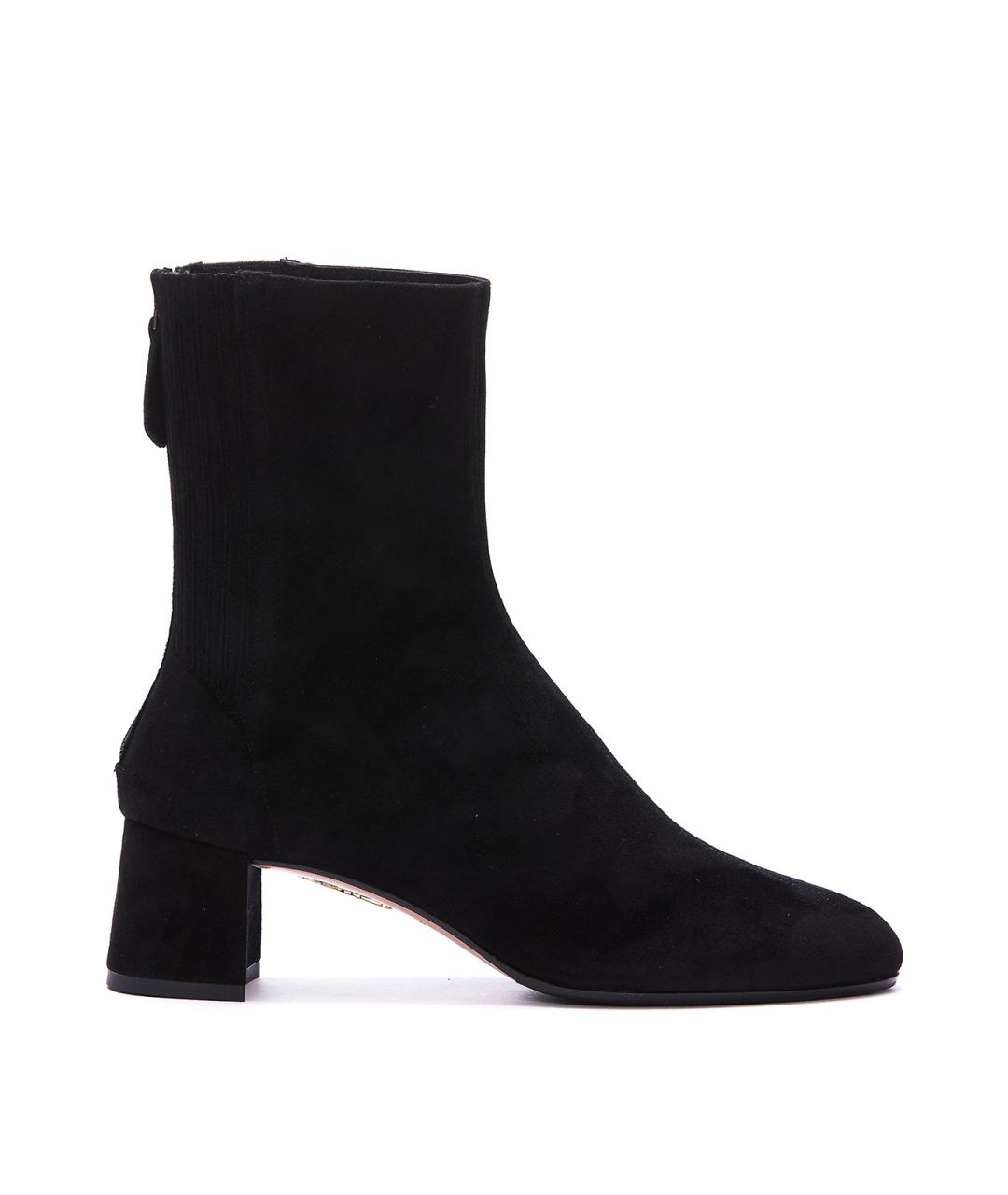 AQUAZZURA Черные кожаные ботильоны, фото 1