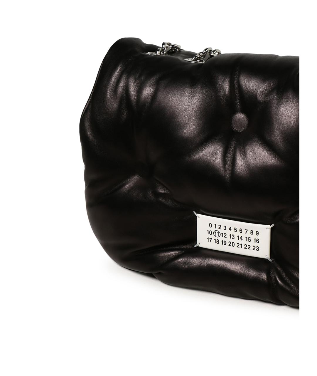 MAISON MARGIELA Черная кожаная сумка через плечо, фото 3