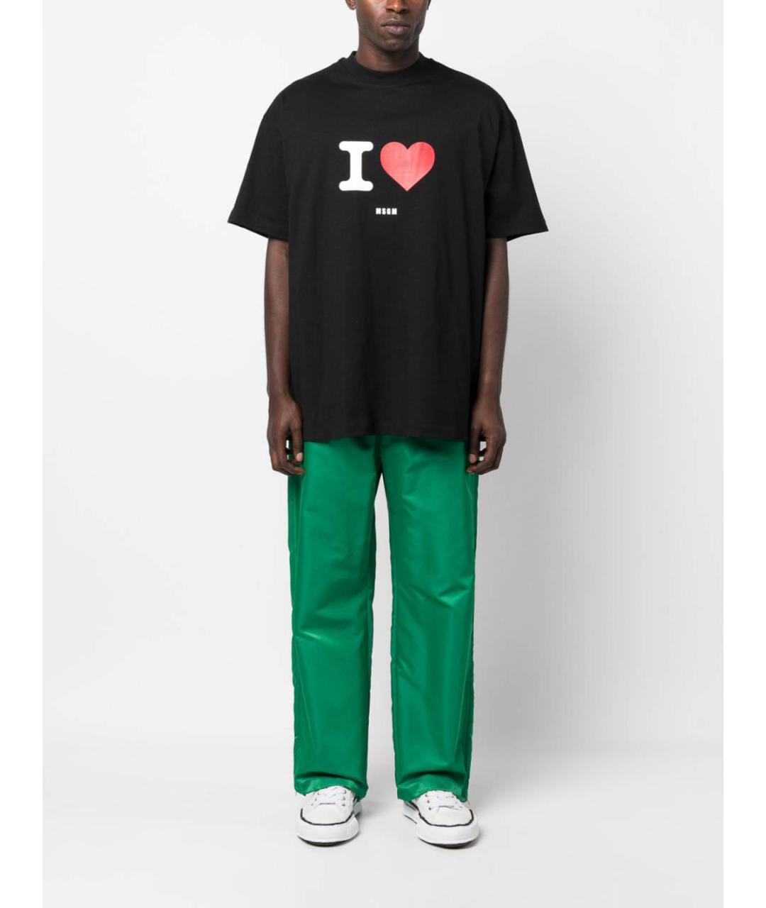 MSGM Черная хлопковая футболка, фото 5