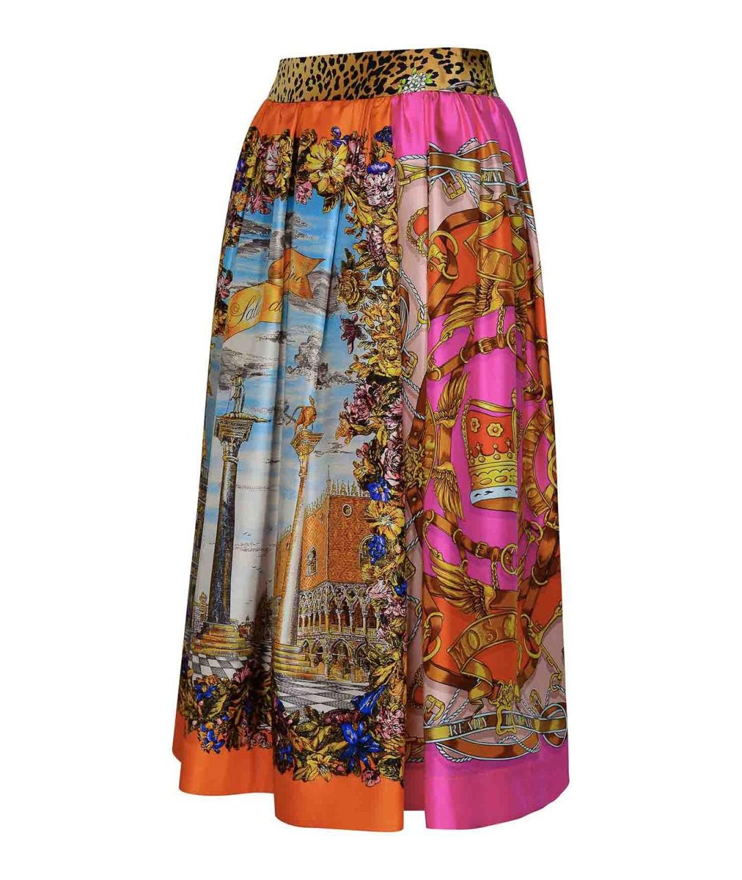 MOSCHINO Мульти шелковая юбка миди, фото 2