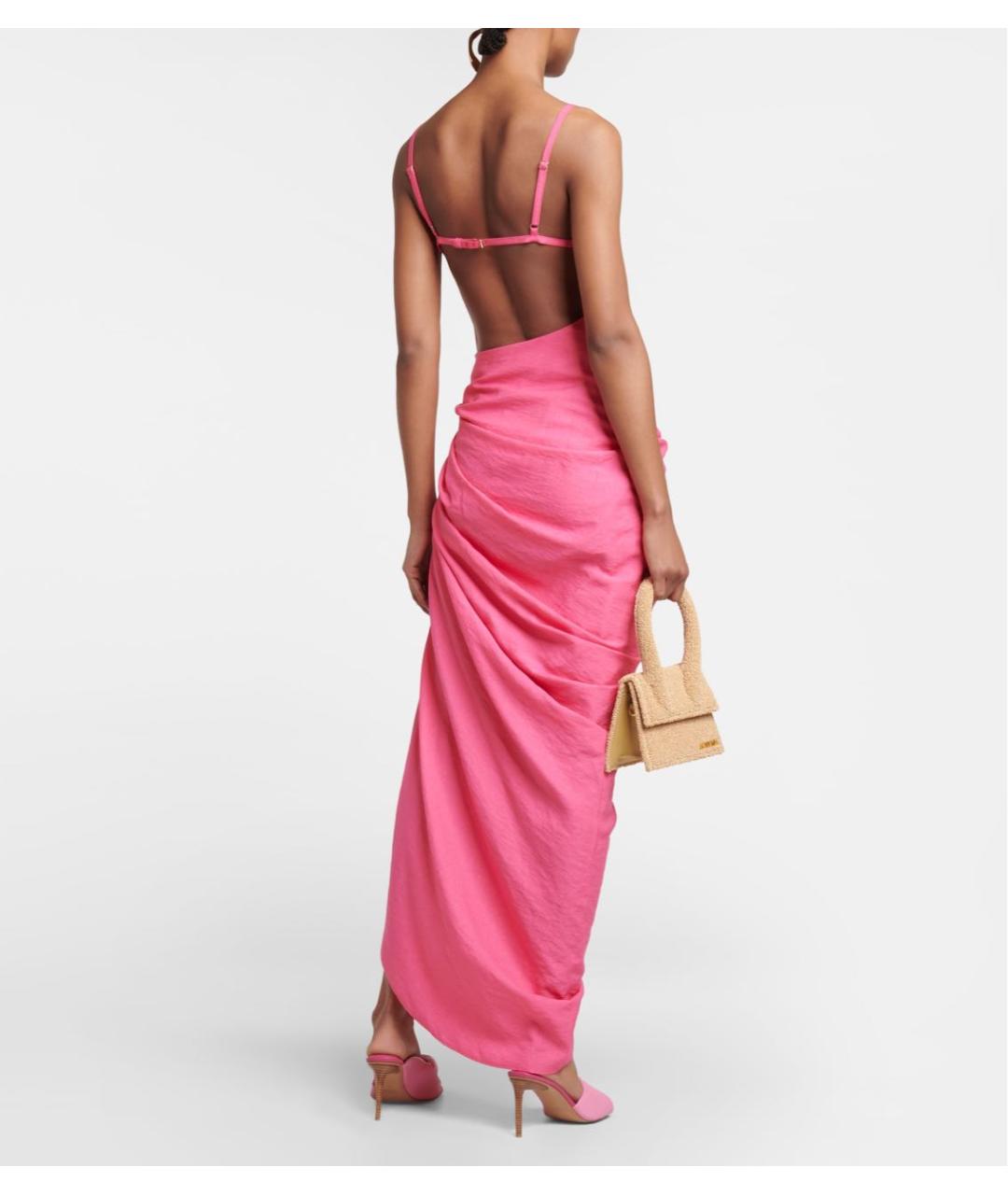 JACQUEMUS Розовое коктейльное платье, фото 3