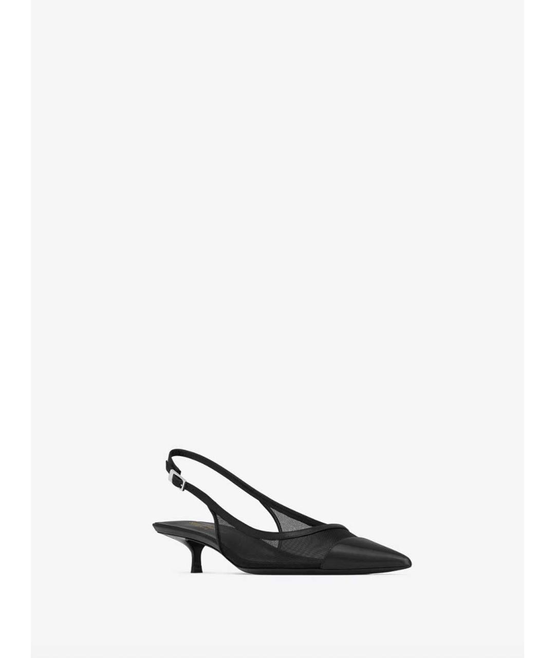 SAINT LAURENT Черные текстильные туфли, фото 2