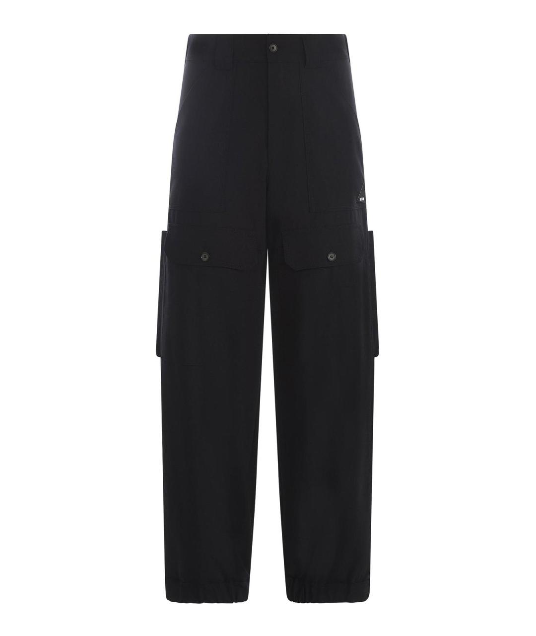 MSGM Черные шерстяные повседневные брюки, фото 1