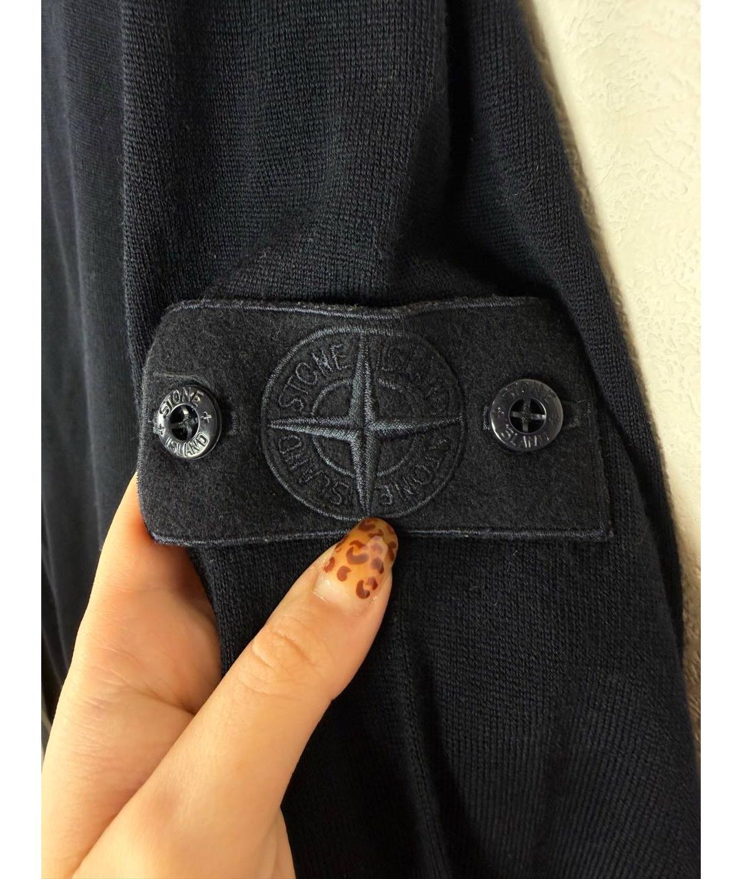 STONE ISLAND Черный шерстяной джемпер / свитер, фото 3