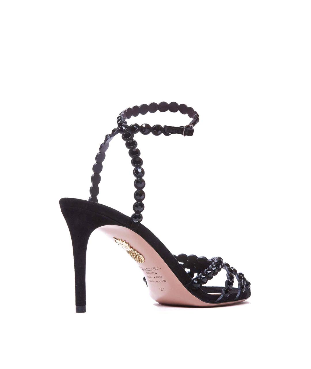 AQUAZZURA Черные замшевые босоножки, фото 2