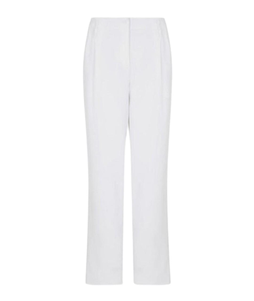 GIORGIO ARMANI Белые полиэстеровые прямые брюки, фото 1
