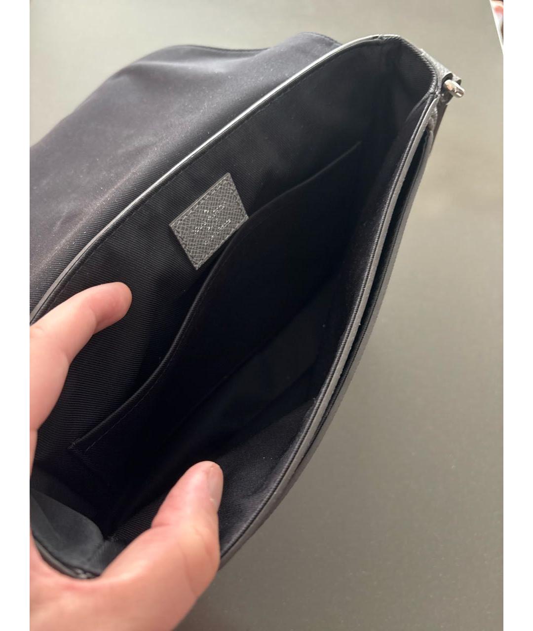 LOUIS VUITTON Серая кожаная сумка на плечо, фото 4