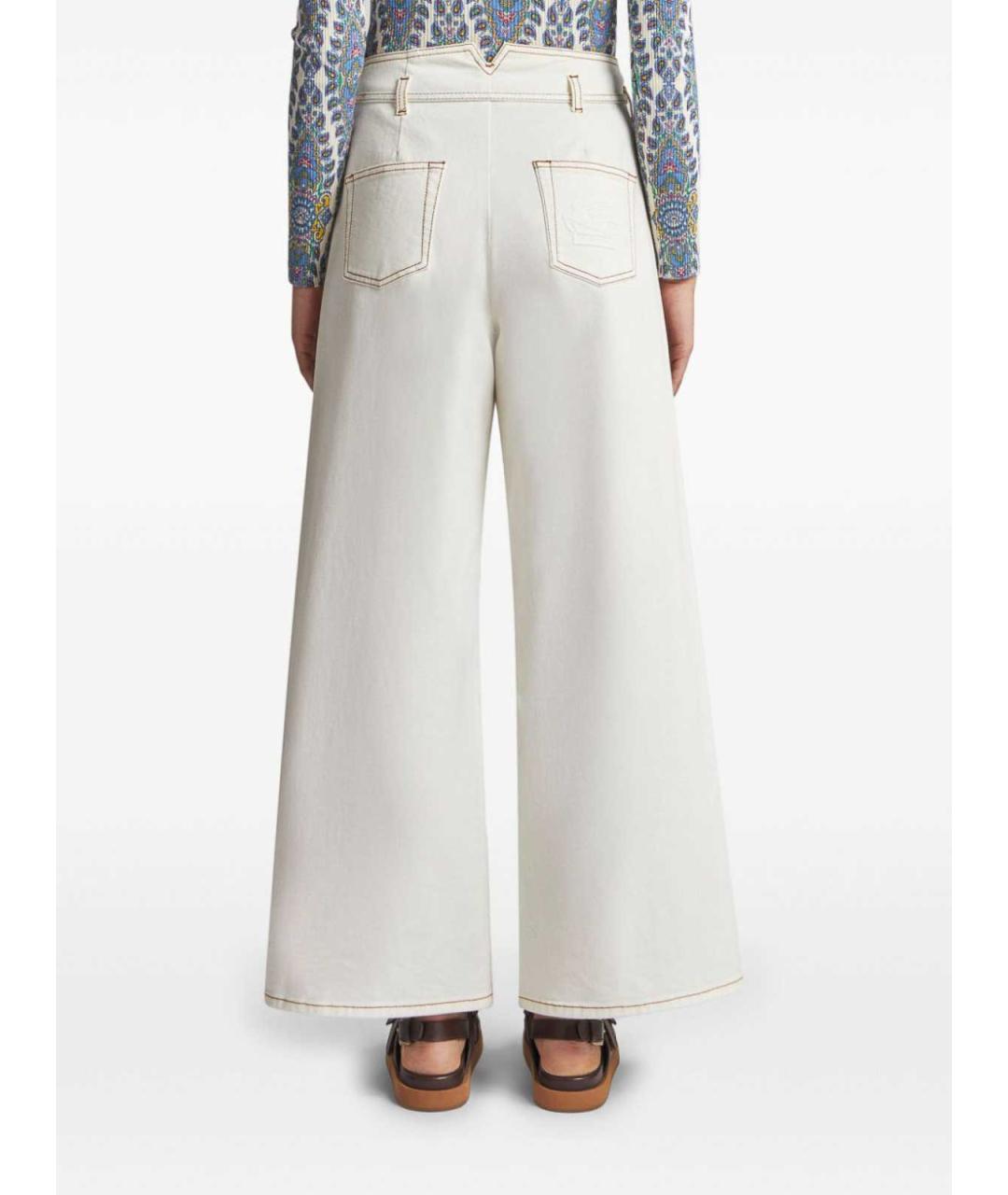 ETRO Белые хлопковые джинсы клеш, фото 4