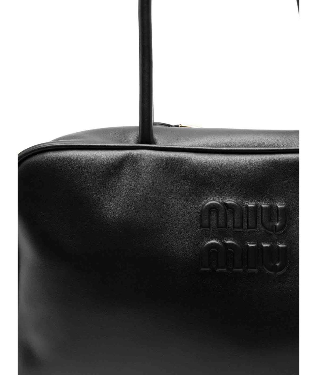 MIU MIU Черная кожаная сумка с короткими ручками, фото 4