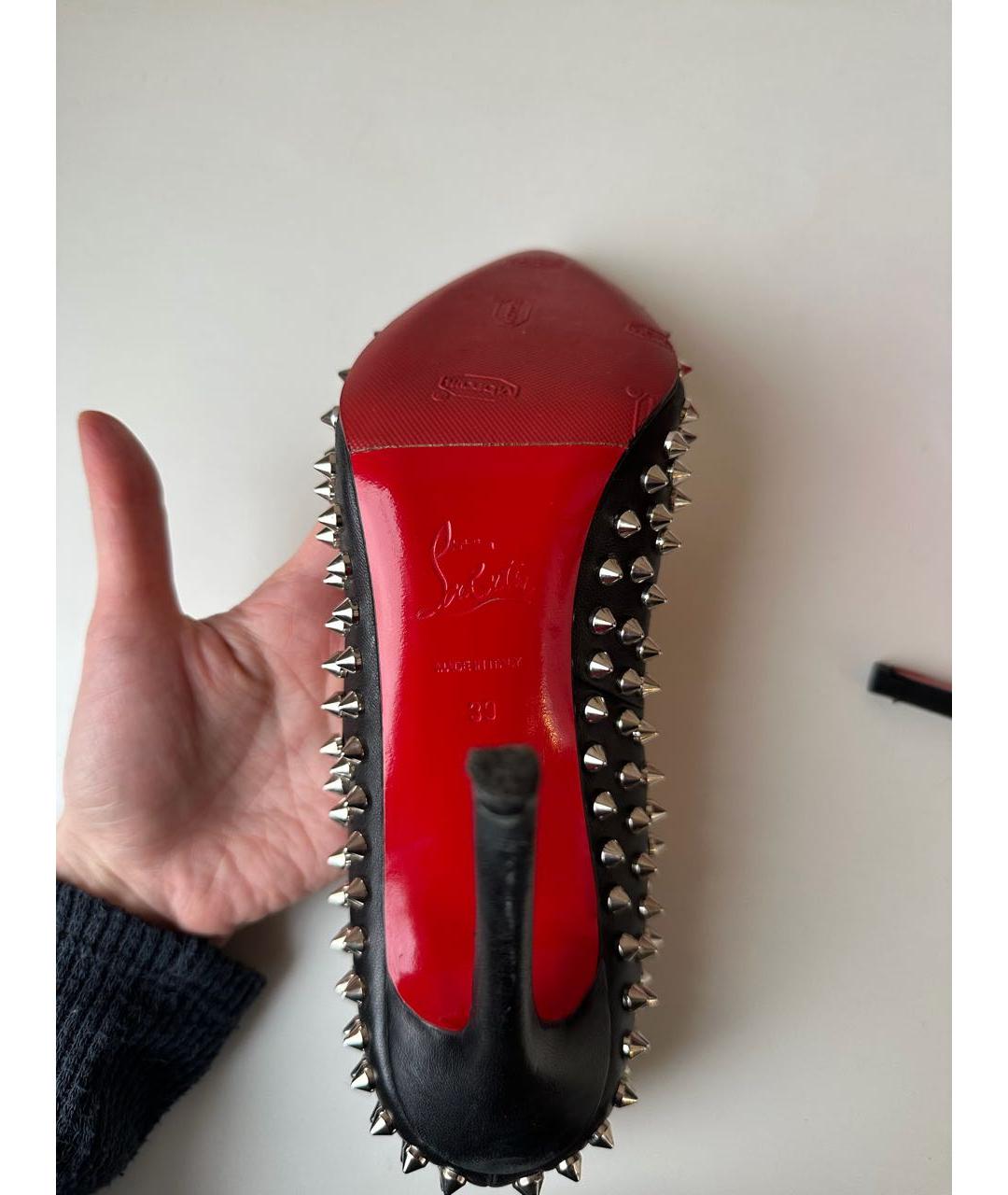 CHRISTIAN LOUBOUTIN Черные кожаные туфли, фото 6