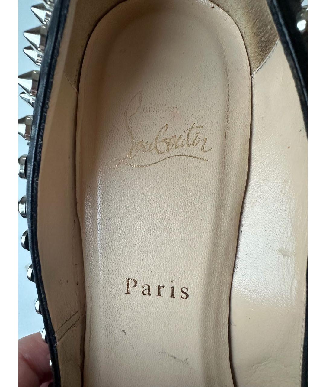 CHRISTIAN LOUBOUTIN Черные кожаные туфли, фото 7
