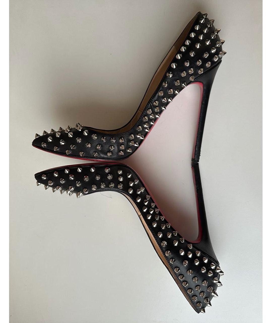 CHRISTIAN LOUBOUTIN Черные кожаные туфли, фото 3