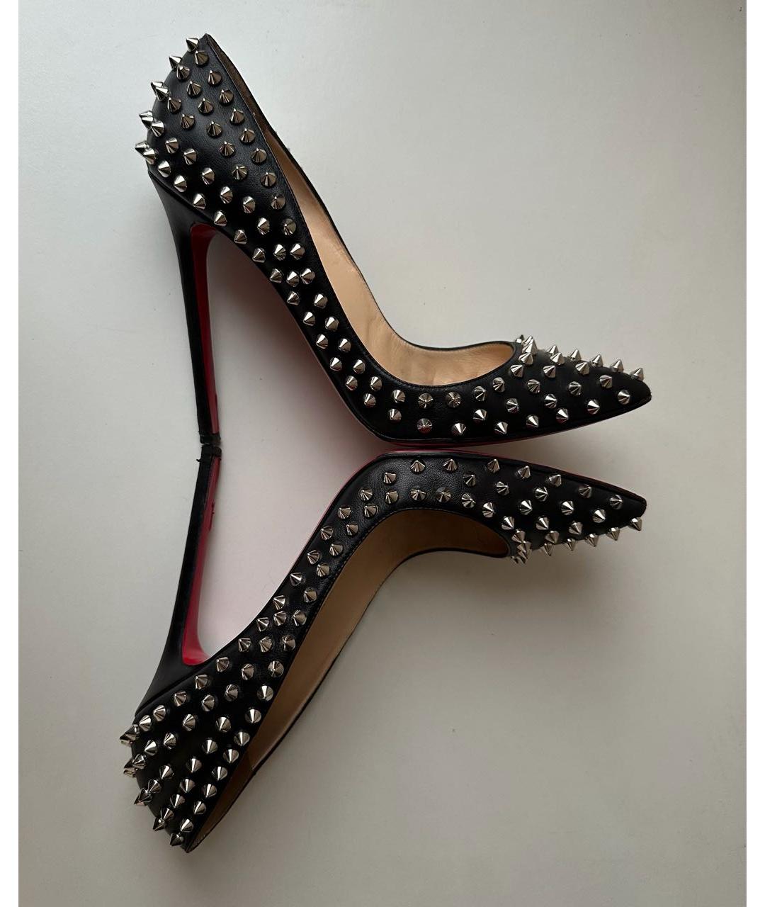 CHRISTIAN LOUBOUTIN Черные кожаные туфли, фото 4