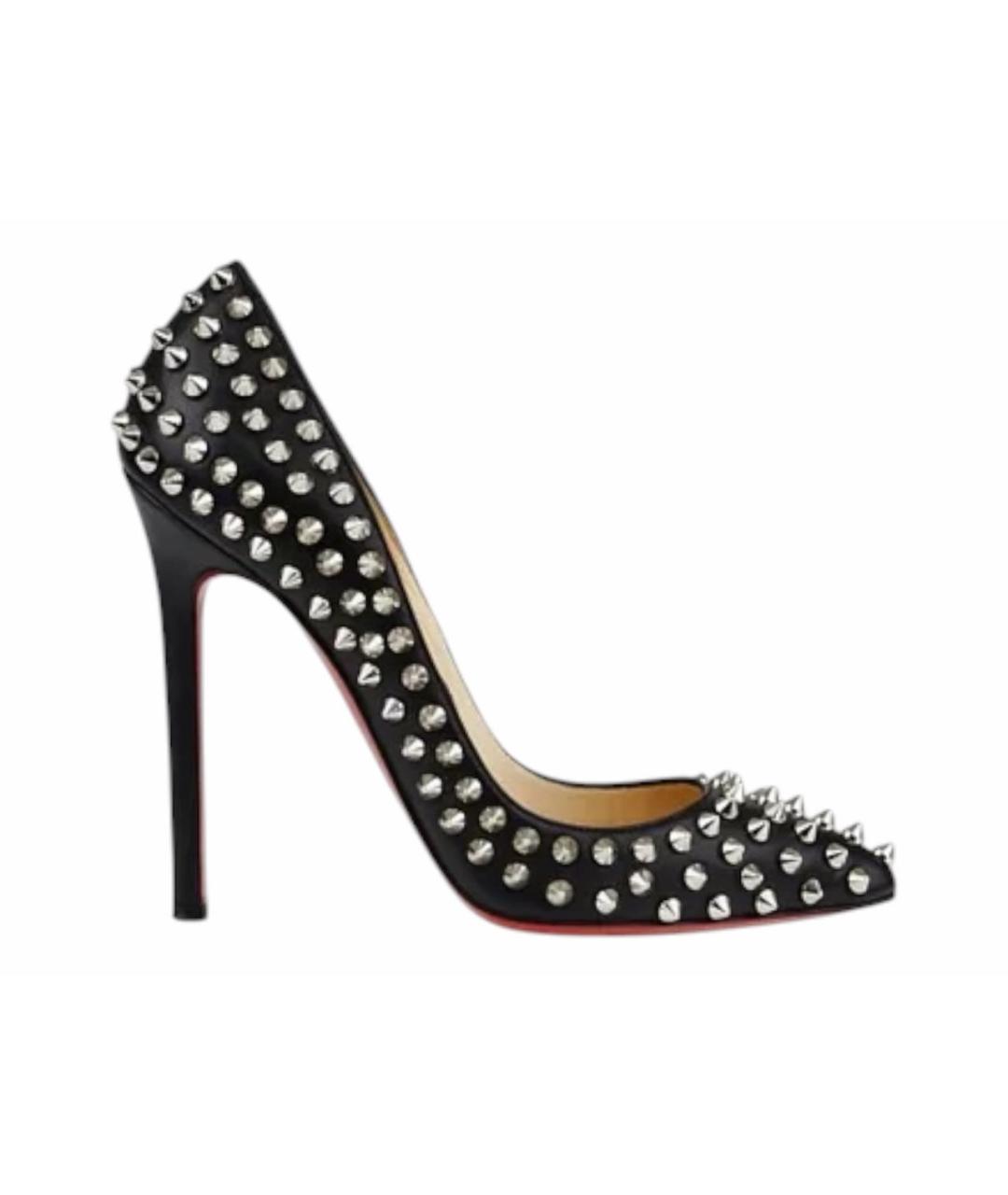CHRISTIAN LOUBOUTIN Черные кожаные туфли, фото 1