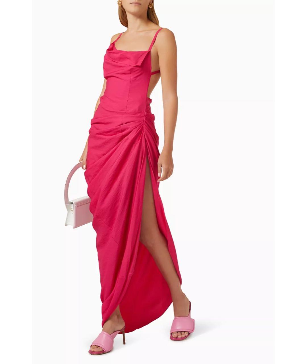 JACQUEMUS Фуксия коктейльное платье, фото 3