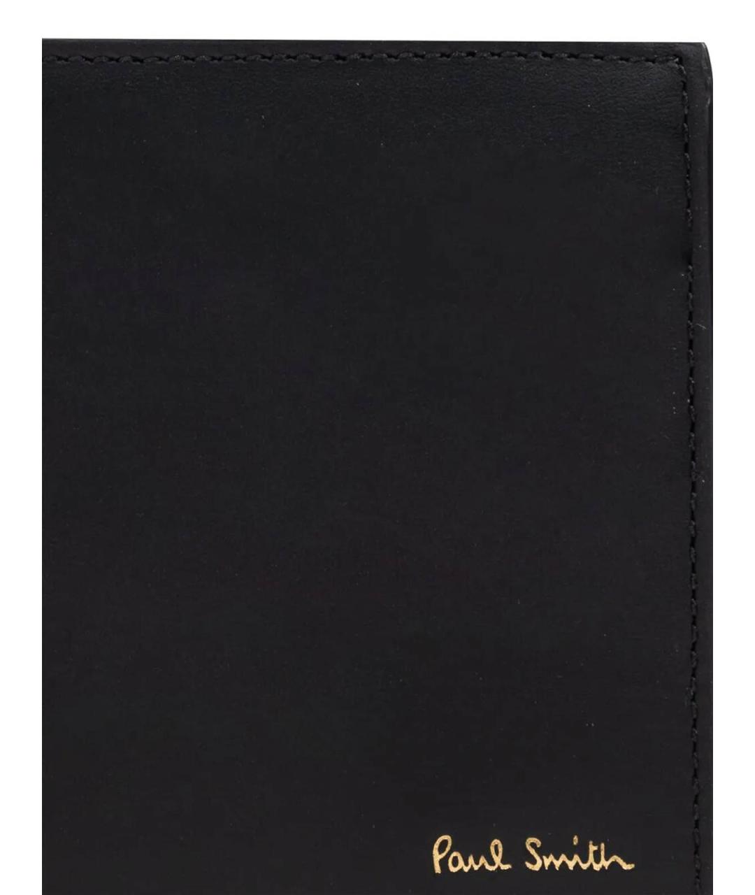 PAUL SMITH Черный кожаный кошелек, фото 4