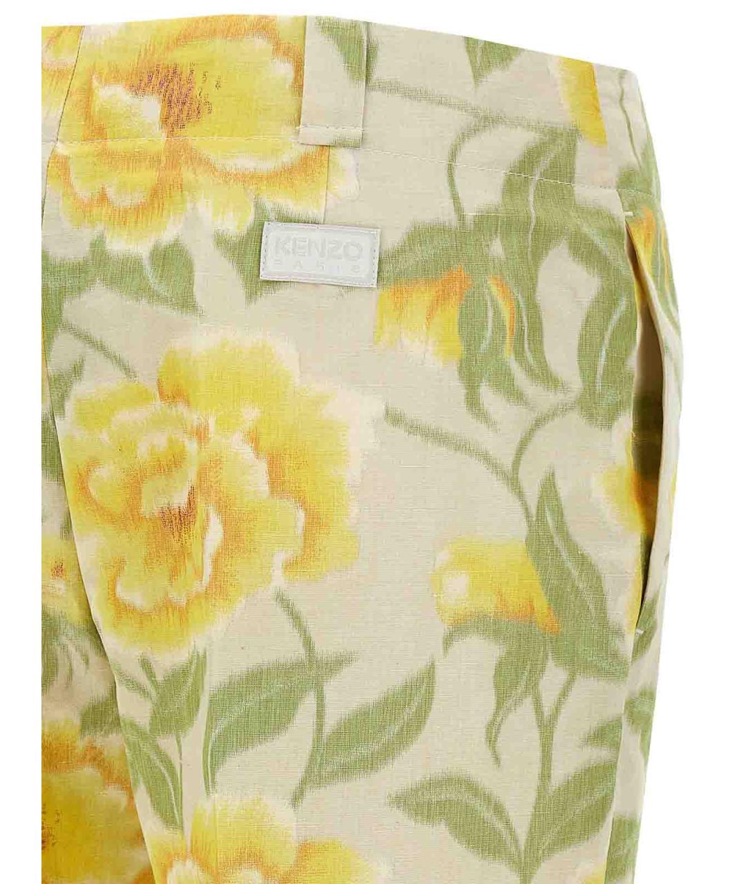 KENZO Мульти хлопковые прямые брюки, фото 4