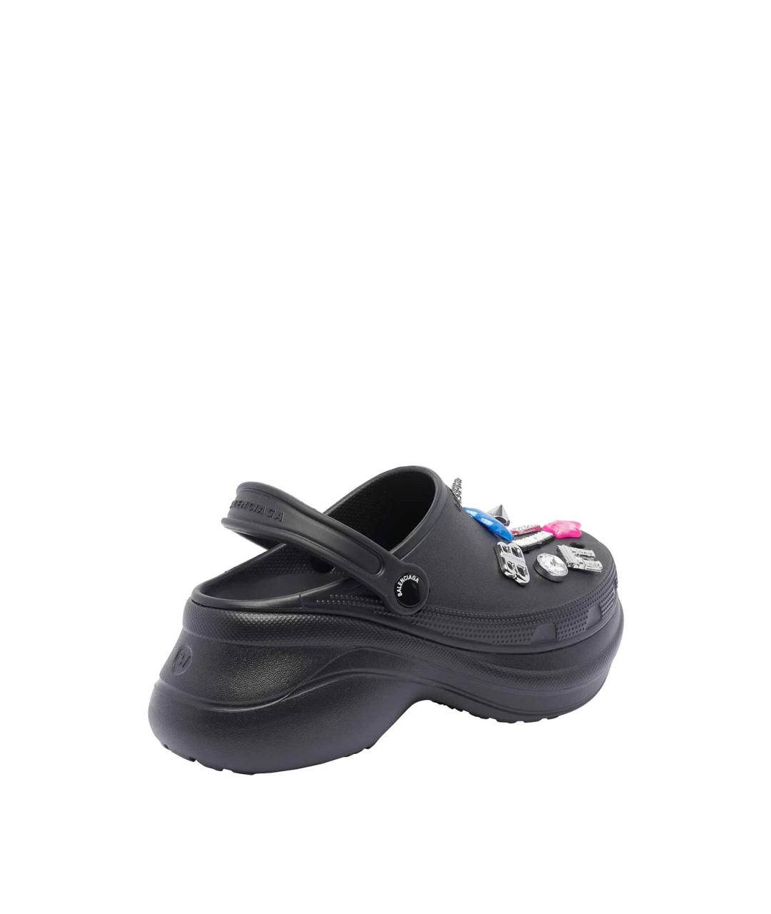 BALENCIAGA Черные резиновые сабо, фото 3