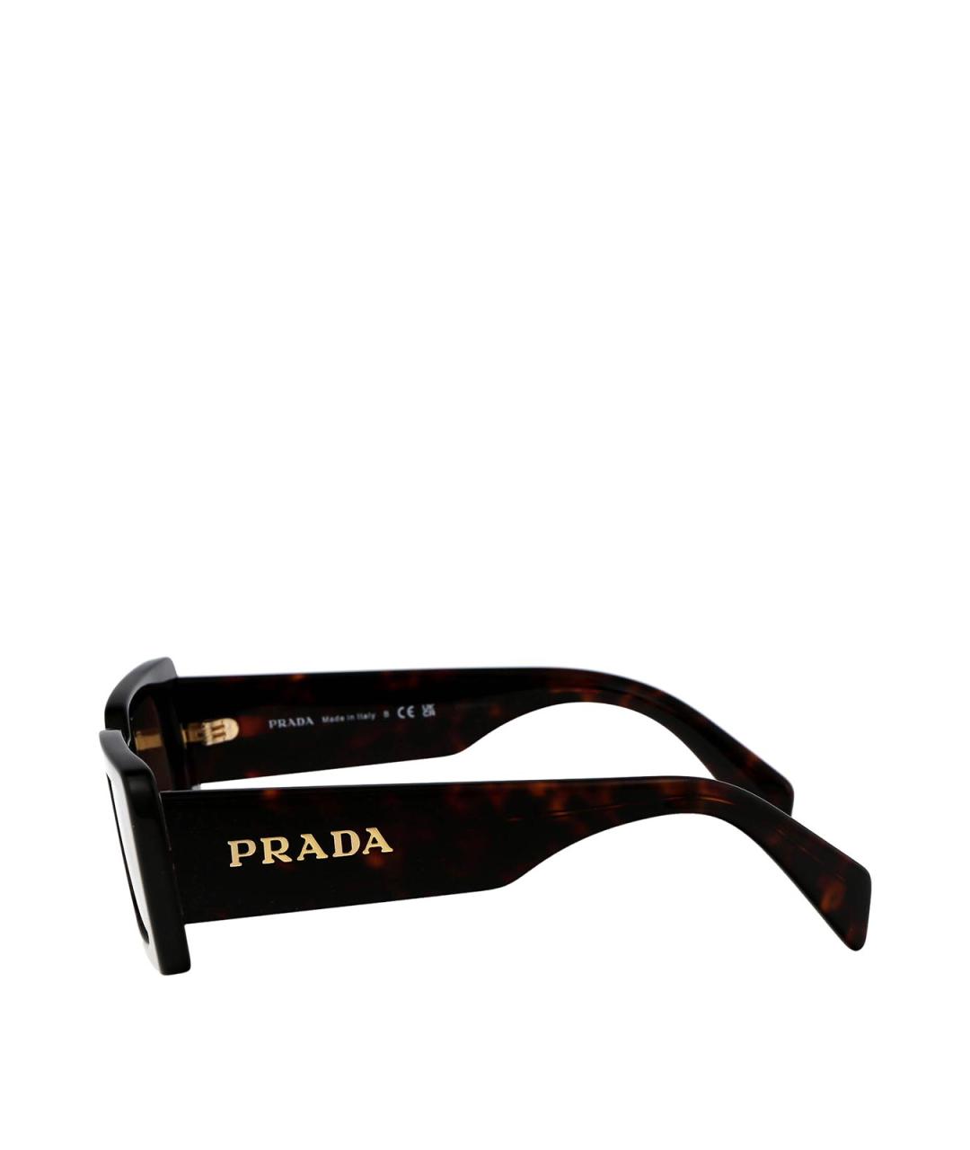PRADA Коричневые пластиковые солнцезащитные очки, фото 3