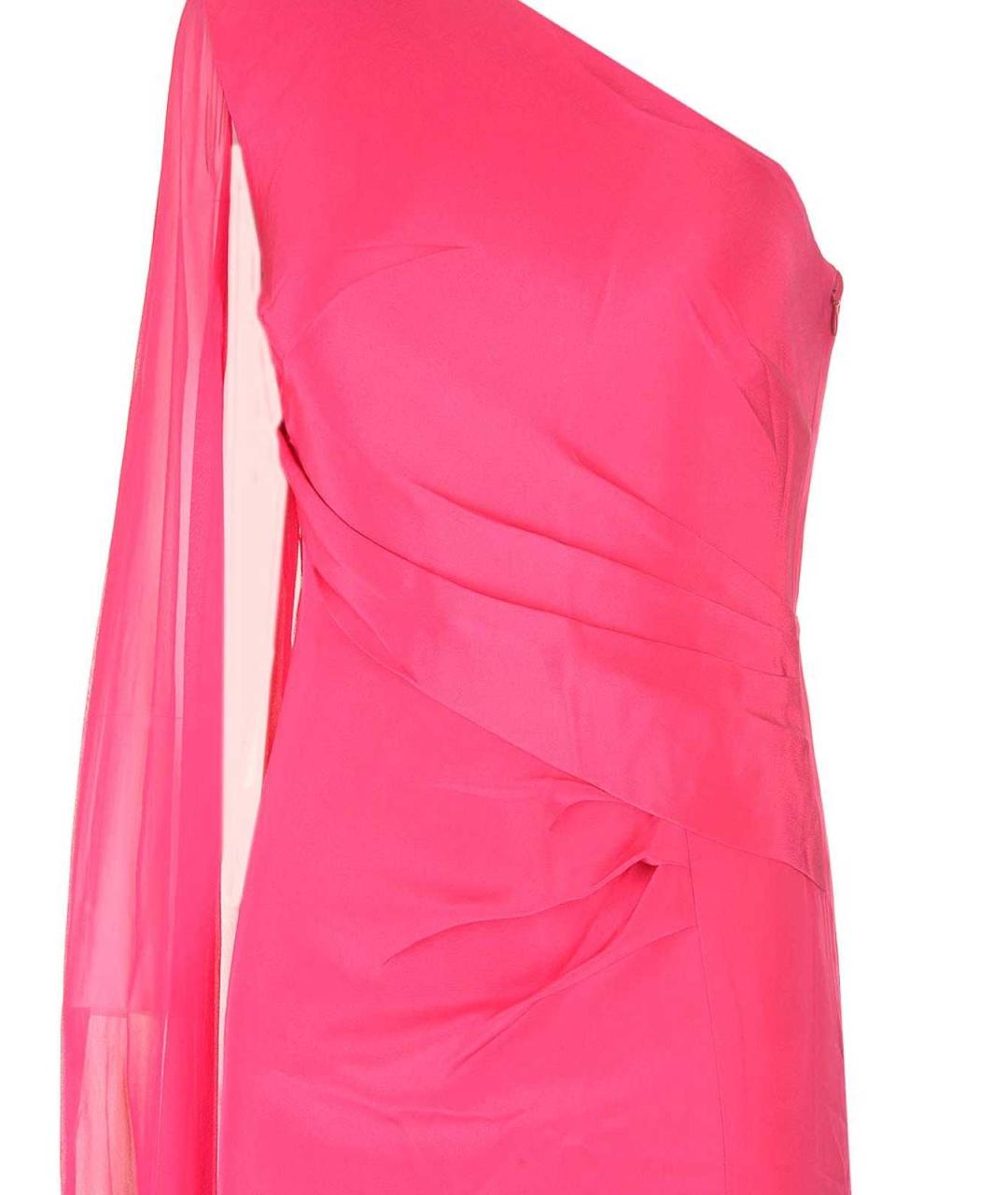 ROLAND MOURET Розовое шелковое платье, фото 4