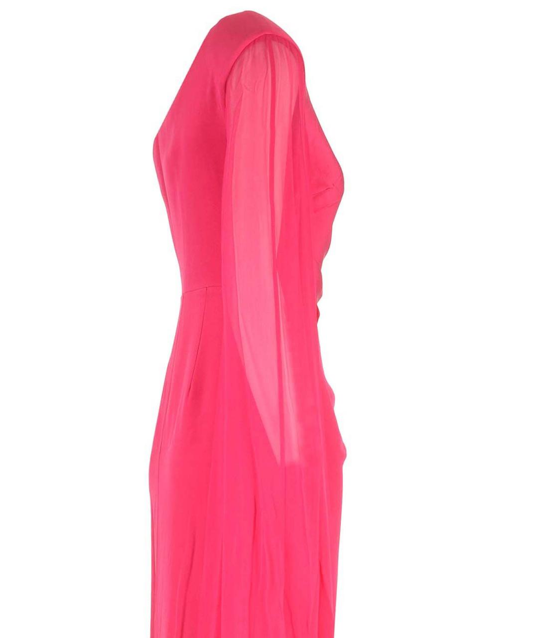 ROLAND MOURET Розовое шелковое платье, фото 3