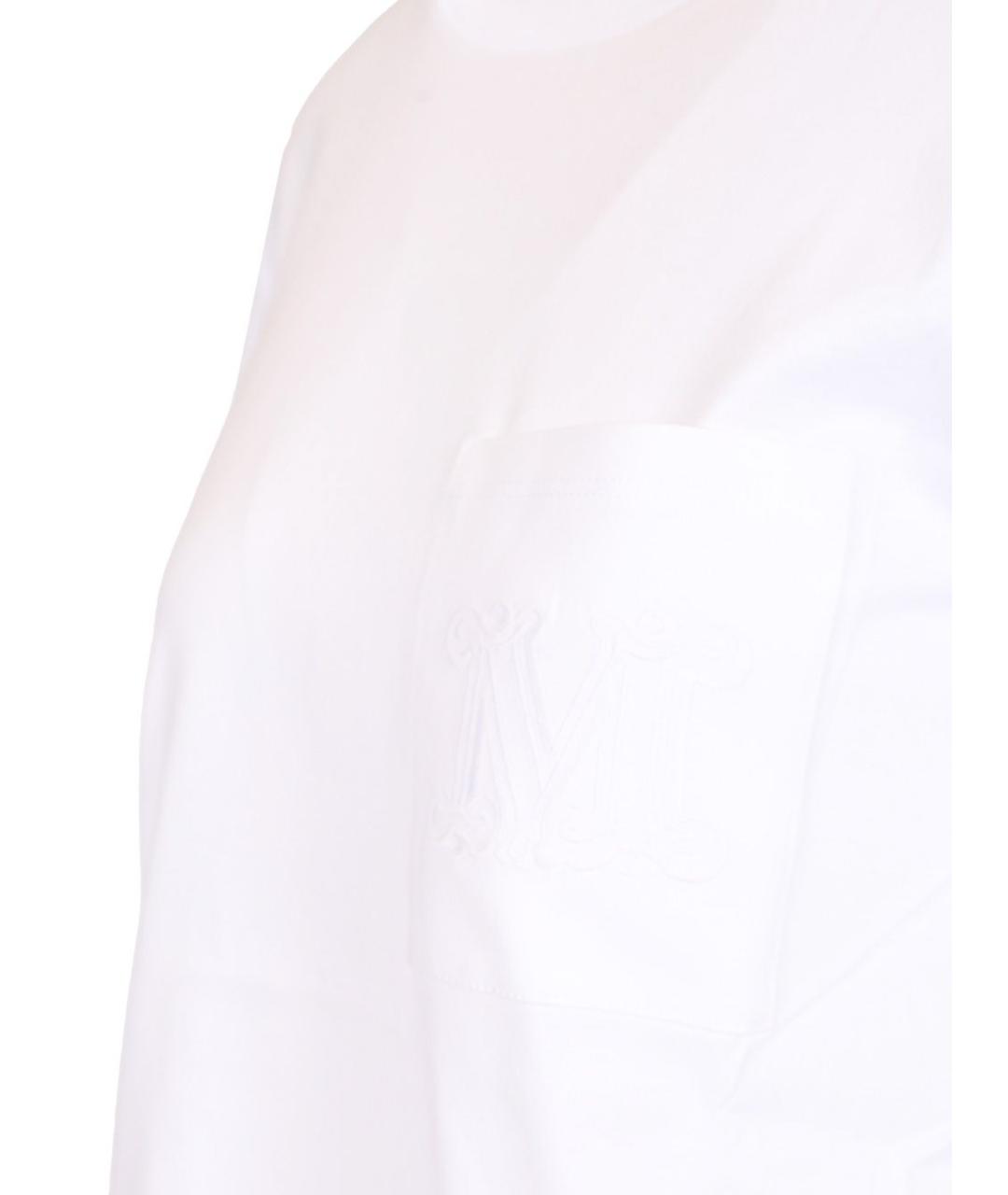 MAX MARA Белая хлопковая футболка, фото 3