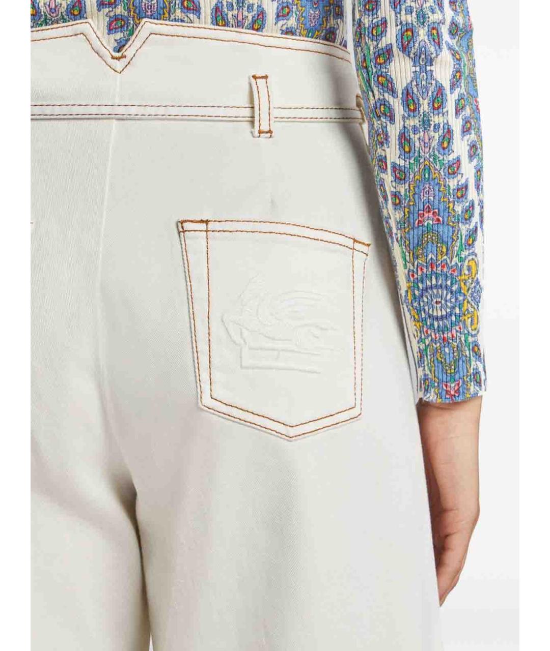 ETRO Белые хлопковые джинсы клеш, фото 7