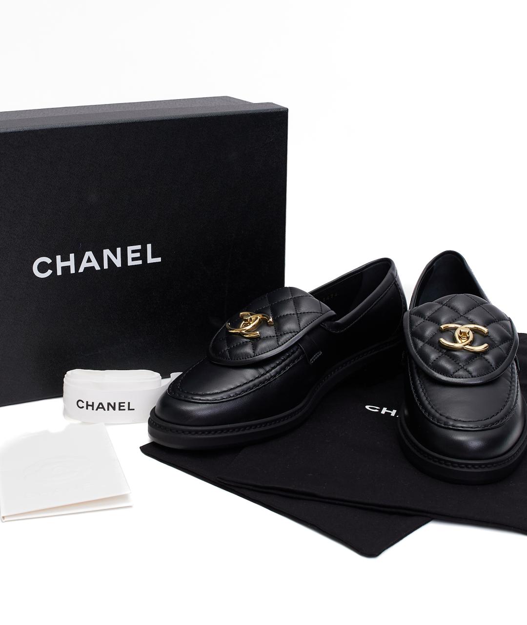 CHANEL Черные кожаные лоферы, фото 7