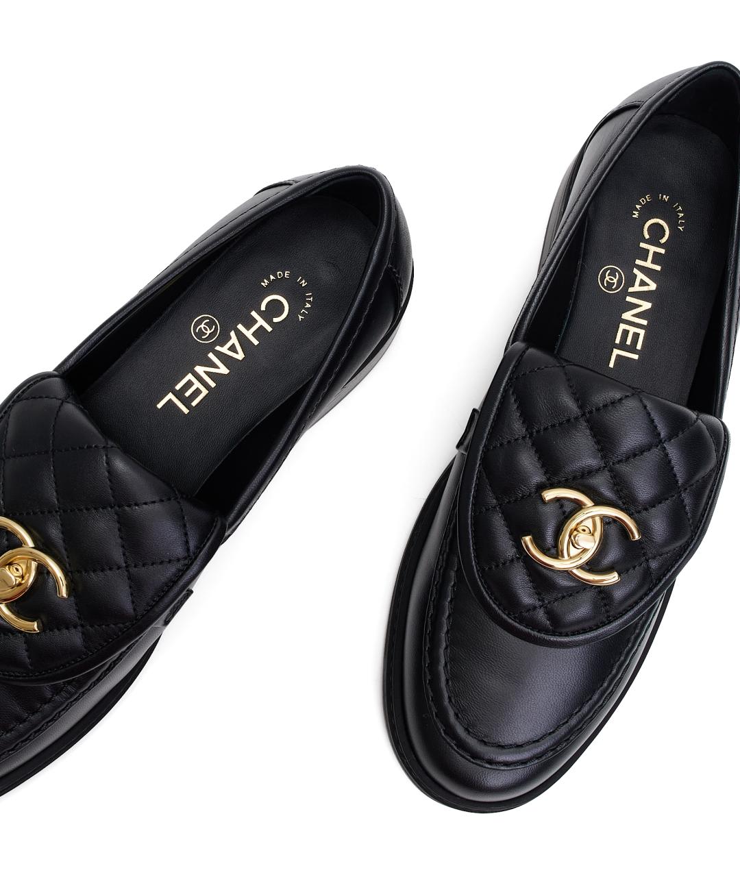 CHANEL Черные кожаные лоферы, фото 5