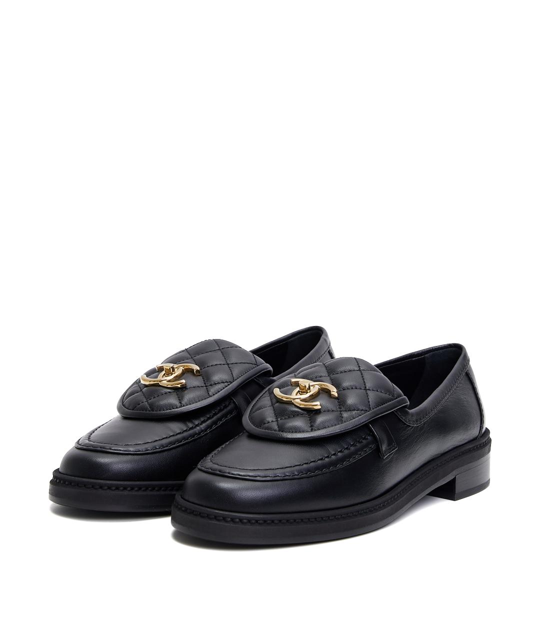 CHANEL Черные кожаные лоферы, фото 2