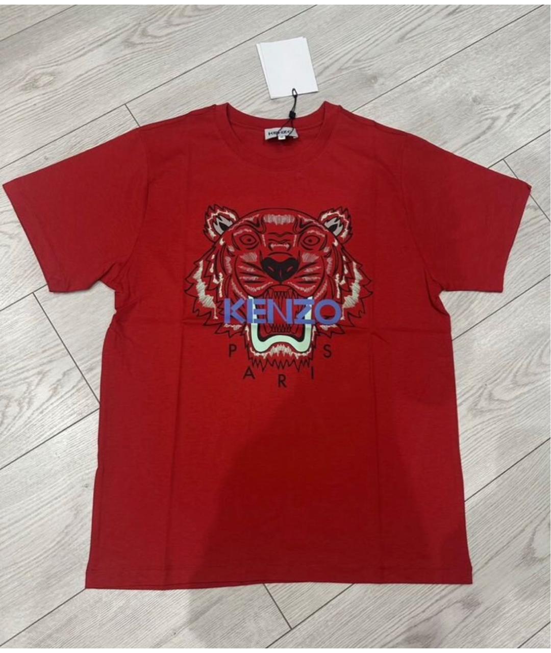 KENZO Красная хлопковая футболка, фото 8
