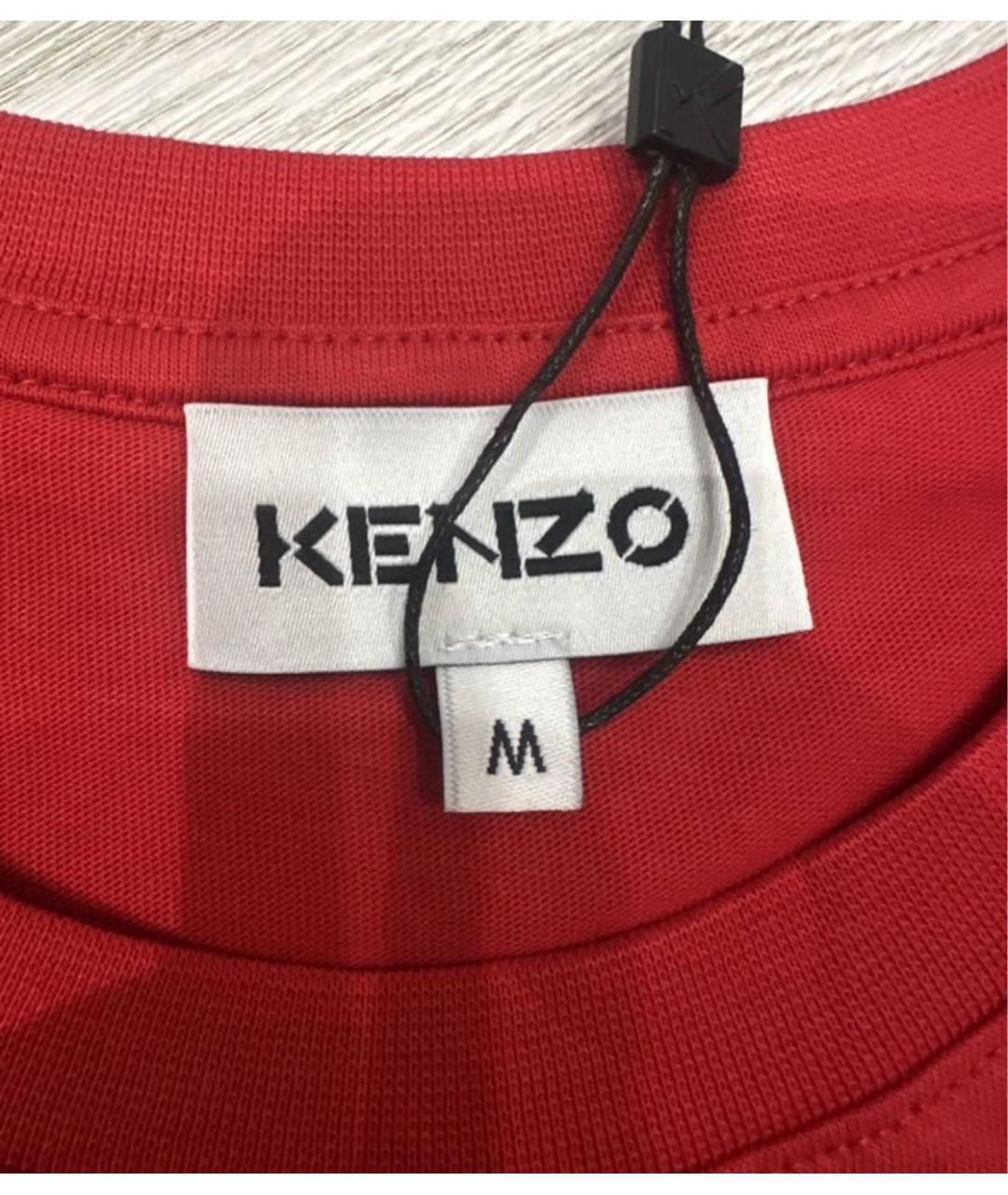 KENZO Красная хлопковая футболка, фото 3