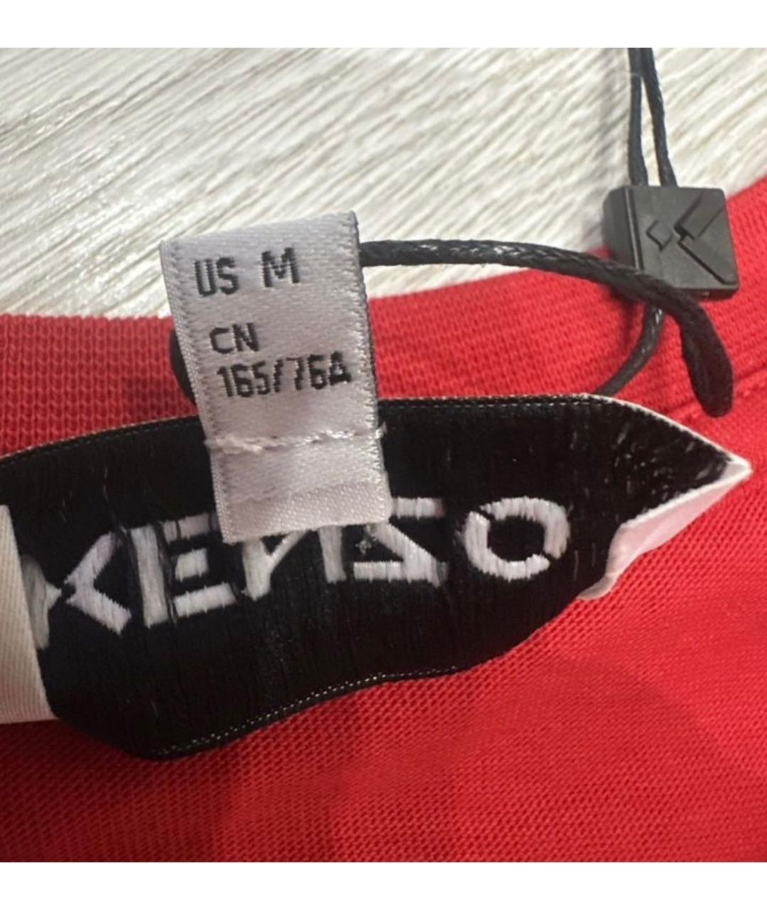 KENZO Красная хлопковая футболка, фото 4