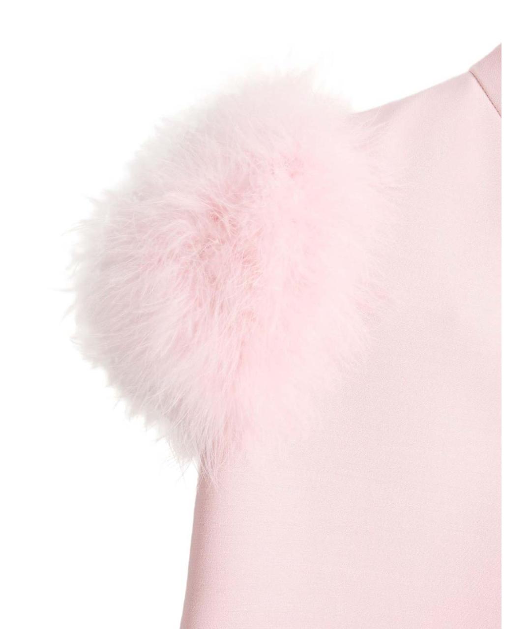VALENTINO Розовое шерстяное коктейльное платье, фото 3