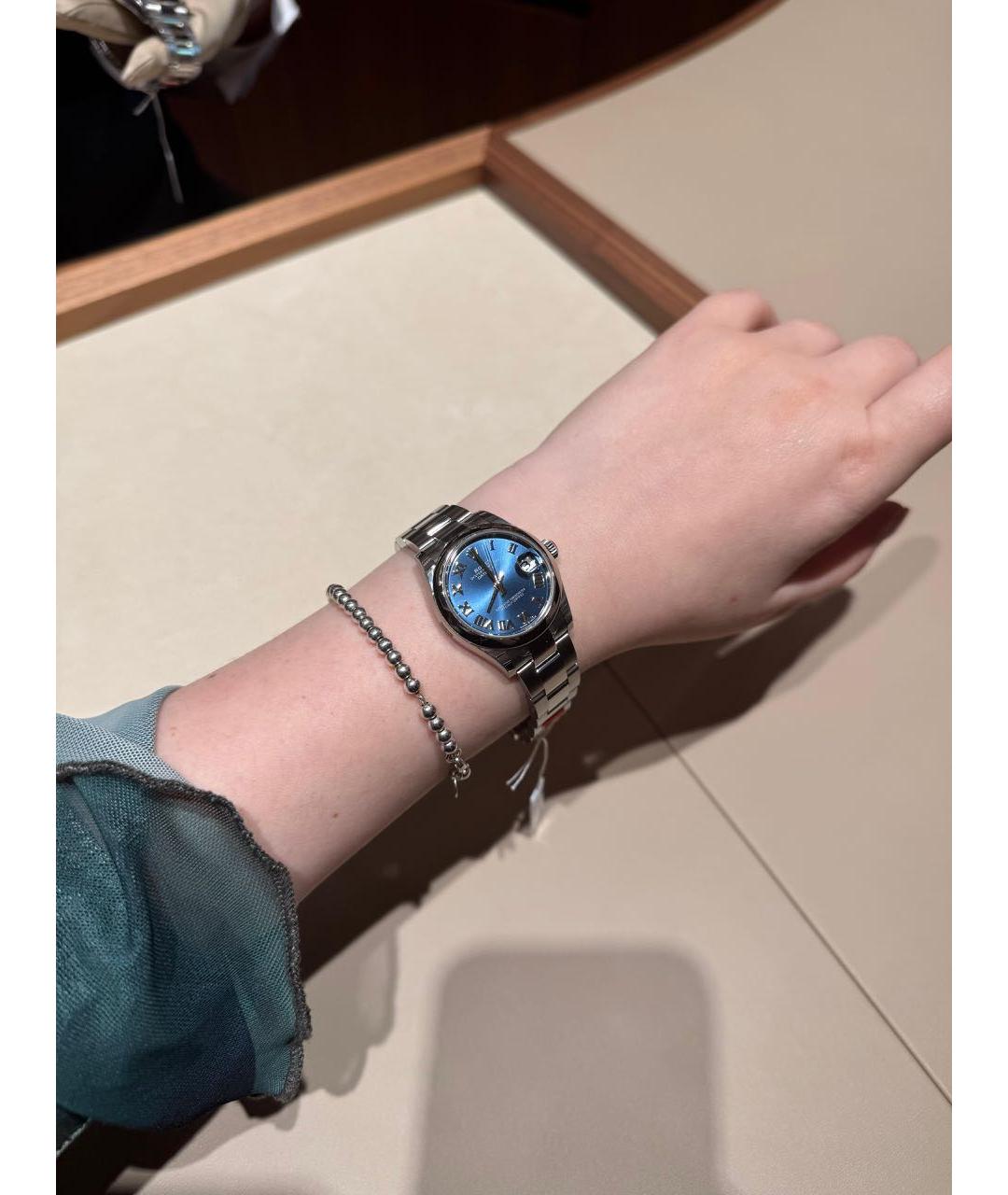 ROLEX Серебряные стальные часы, фото 2