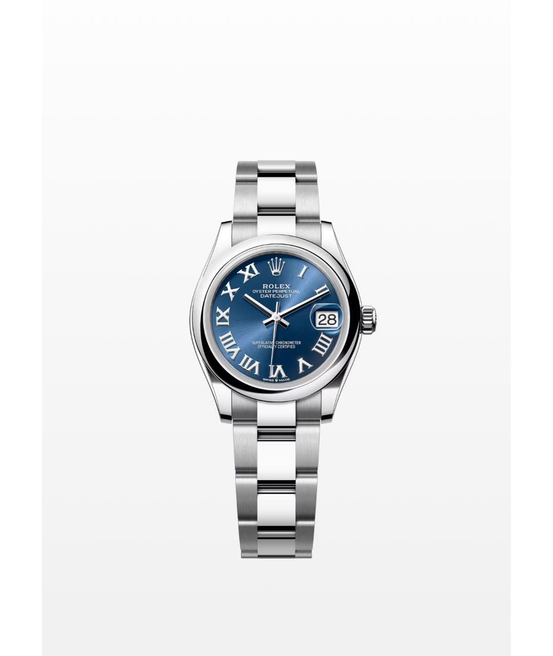 ROLEX Серебряные стальные часы, фото 1