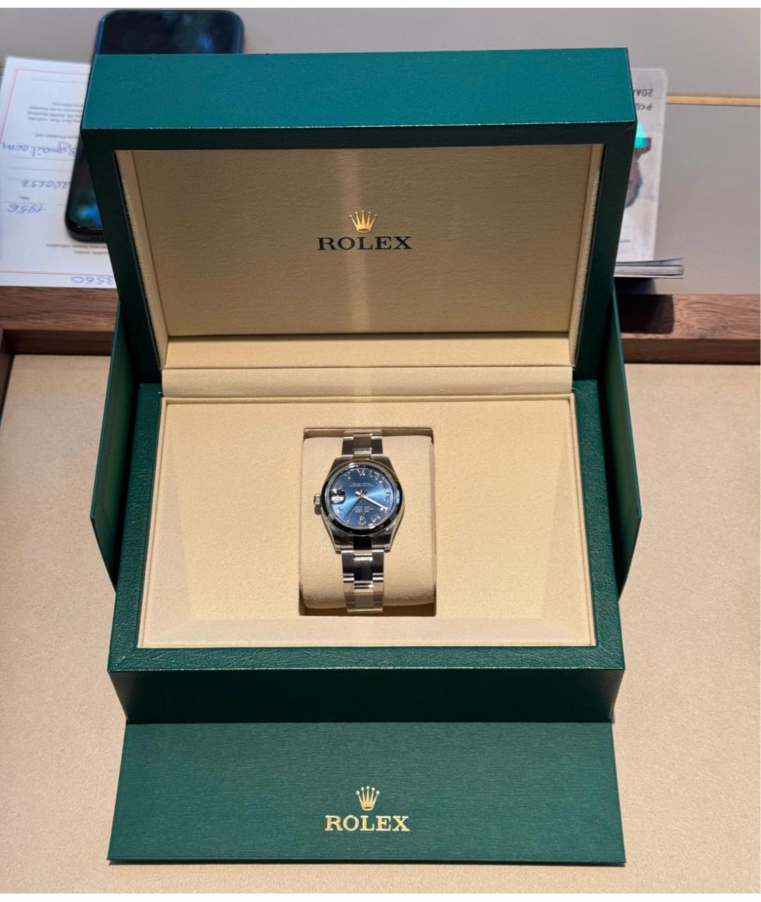 ROLEX Серебряные стальные часы, фото 3