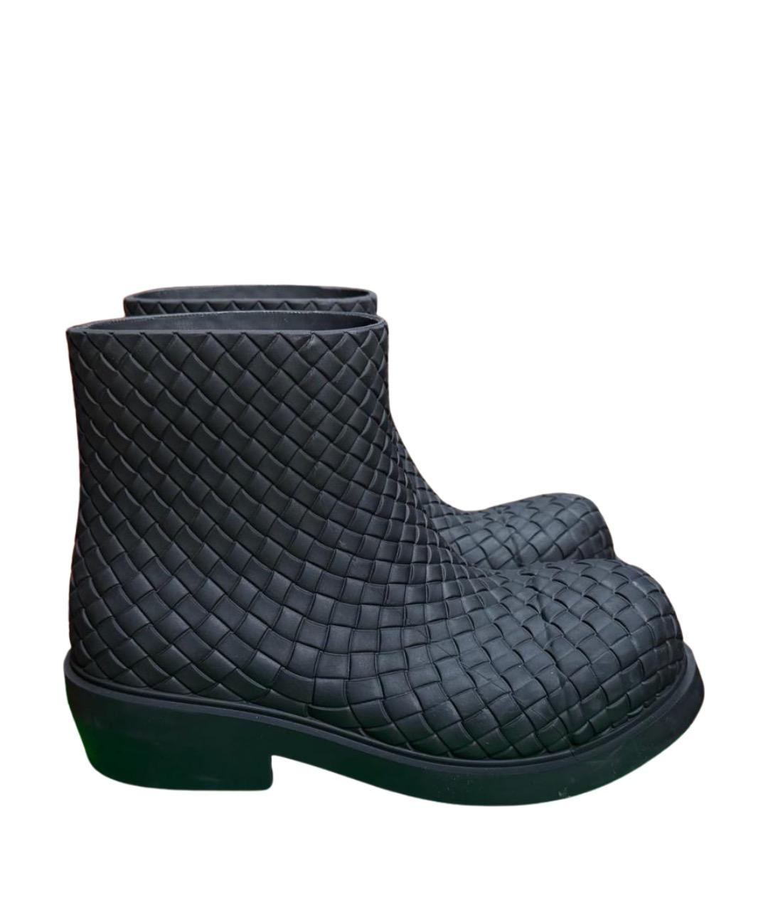 BOTTEGA VENETA Черные резиновые сапоги, фото 1
