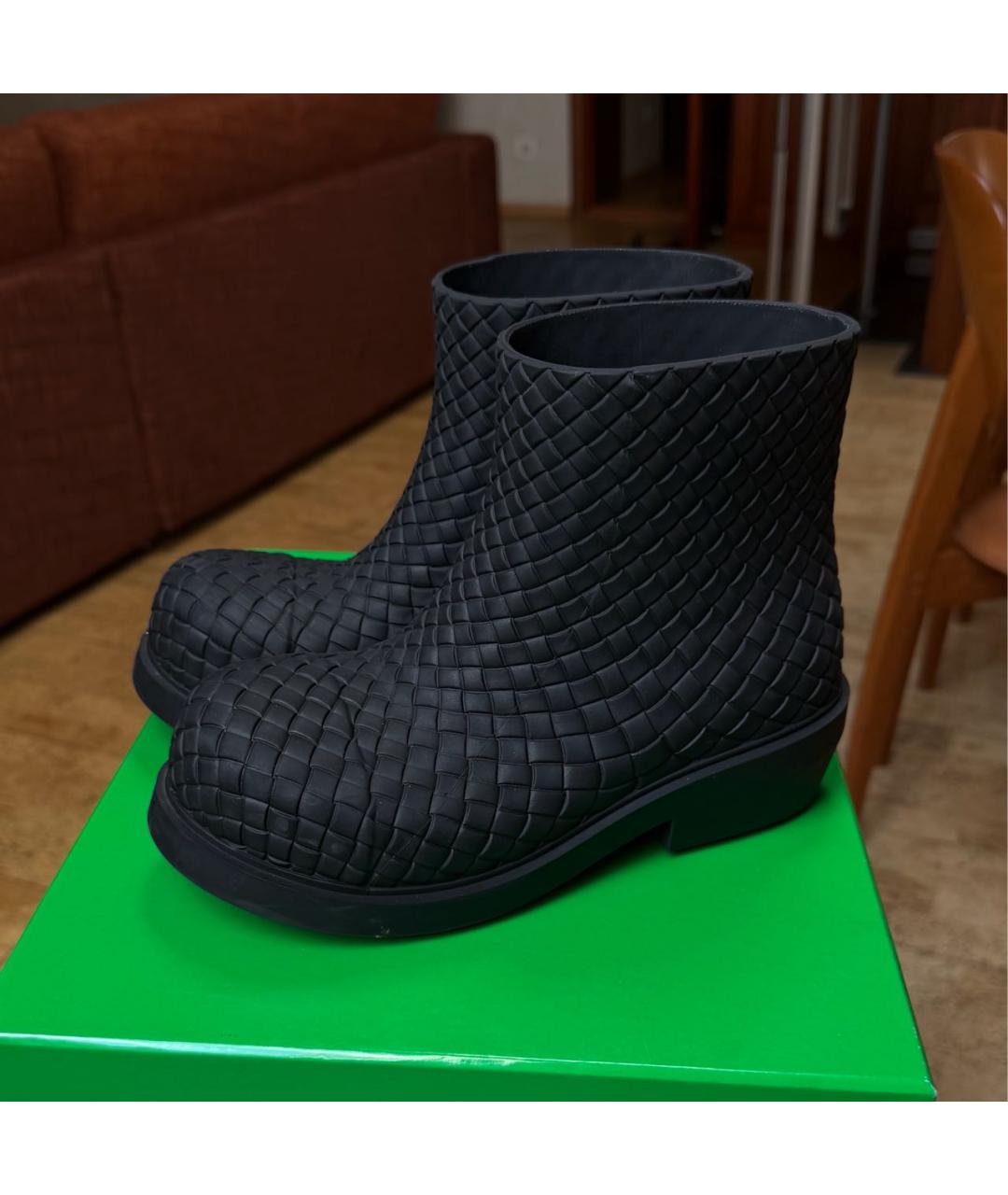 BOTTEGA VENETA Черные резиновые сапоги, фото 4
