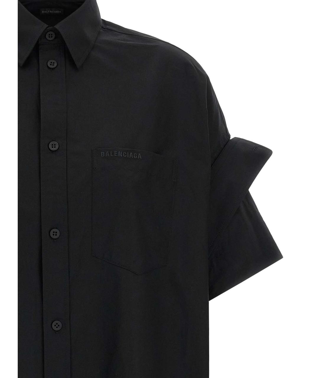 BALENCIAGA Черная хлопковая рубашка, фото 3