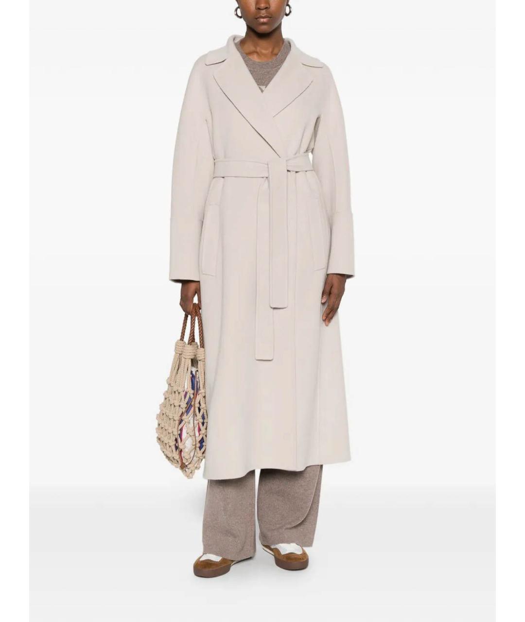 MAX MARA Бежевое шерстяное пальто, фото 2