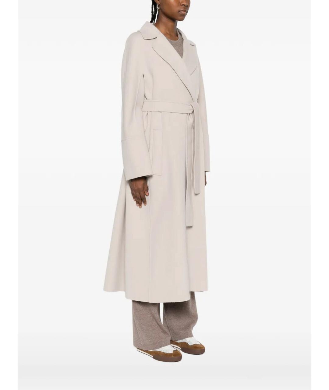 MAX MARA Бежевое шерстяное пальто, фото 3