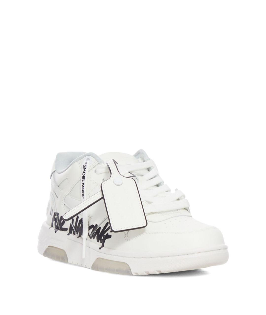 OFF-WHITE Белые кожаные кроссовки, фото 3
