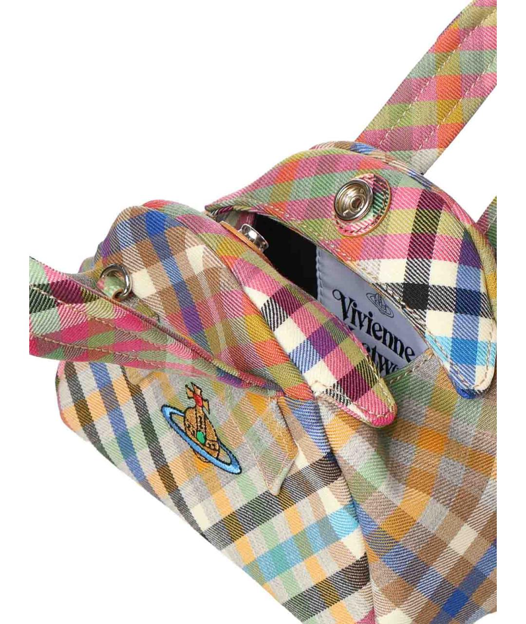 VIVIENNE WESTWOOD Мульти тканевая сумка с короткими ручками, фото 3