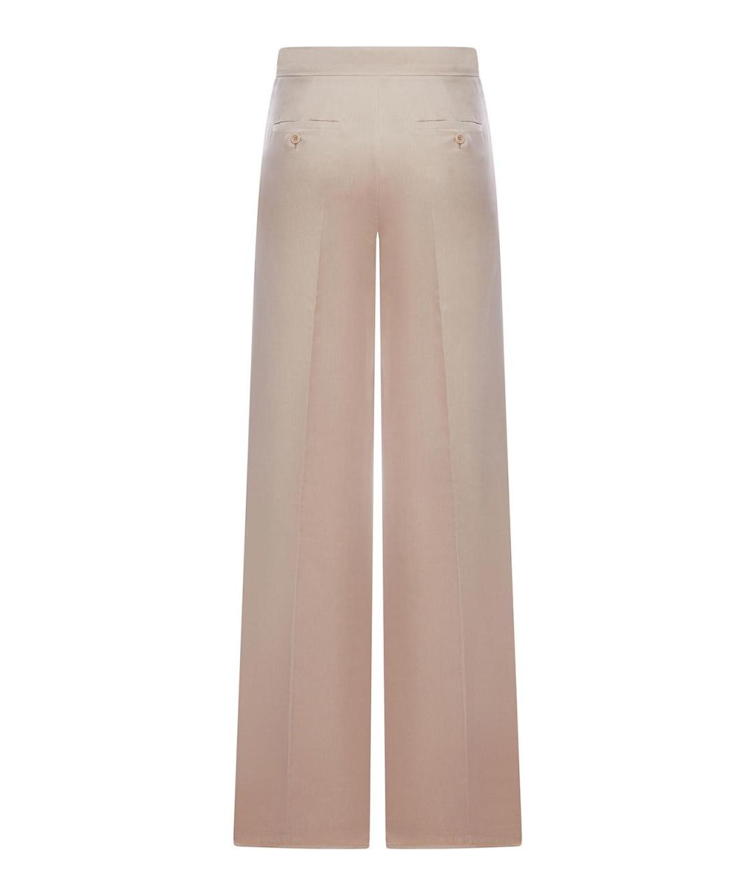 MAX MARA Розовые шелковые прямые брюки, фото 2