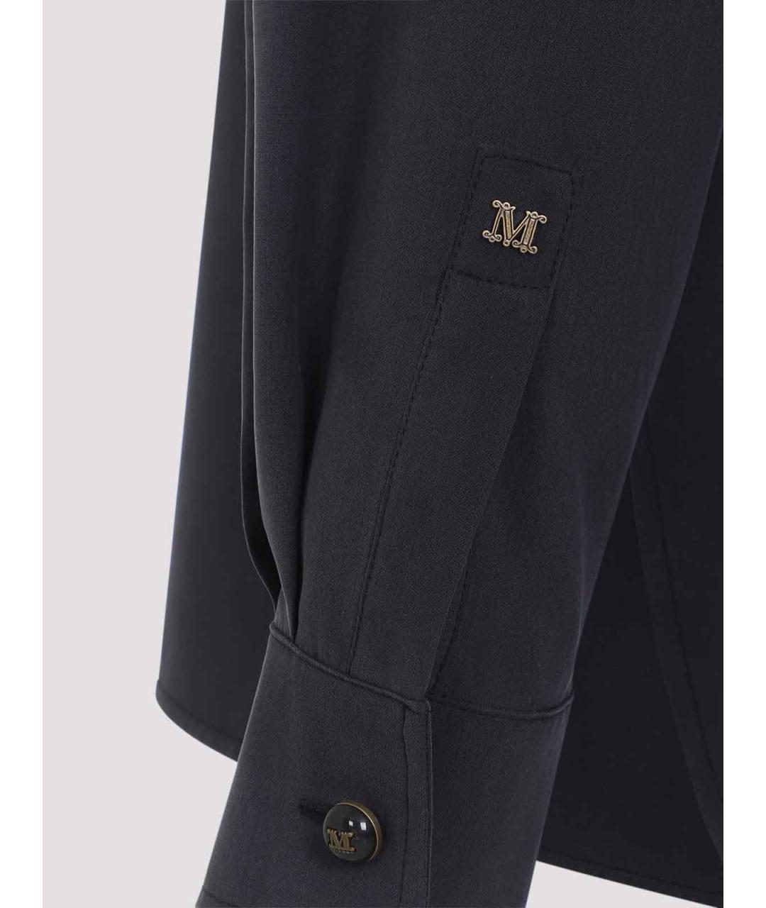 MAX MARA Синяя шелковая рубашка, фото 4