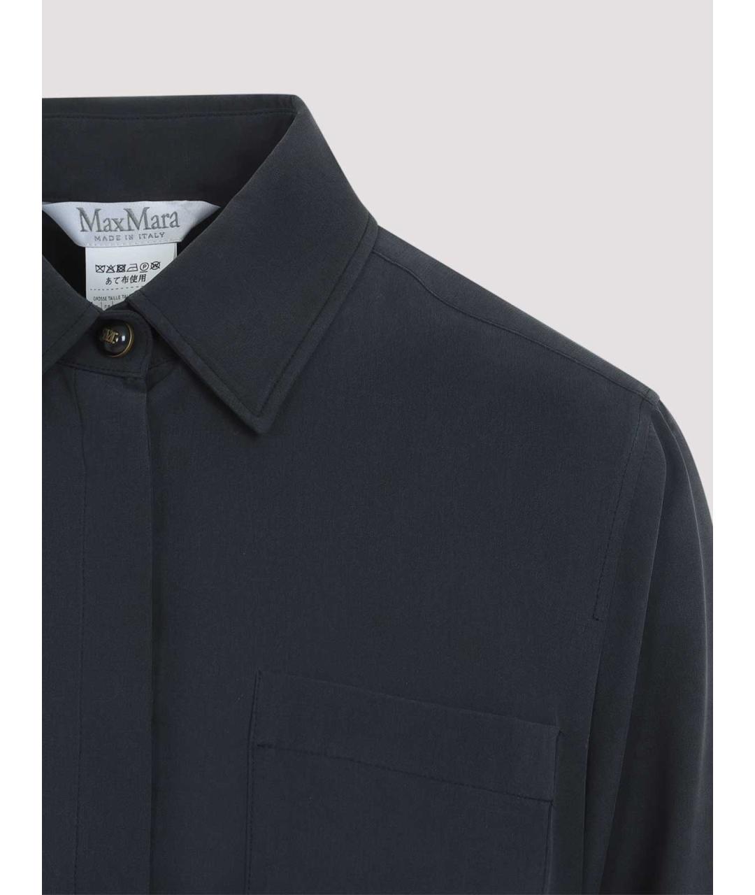 MAX MARA Синяя шелковая рубашка, фото 3