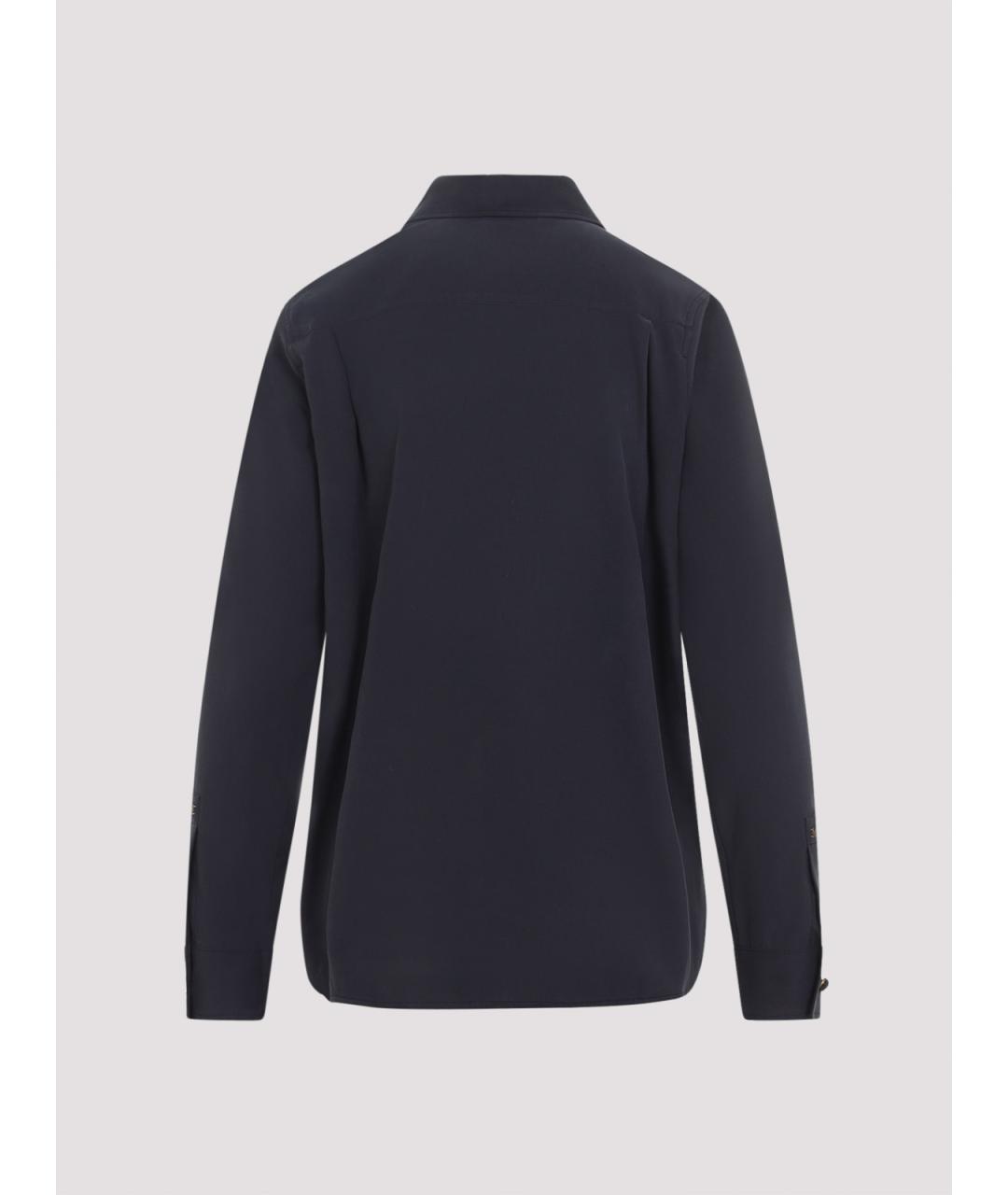 MAX MARA Синяя шелковая рубашка, фото 2
